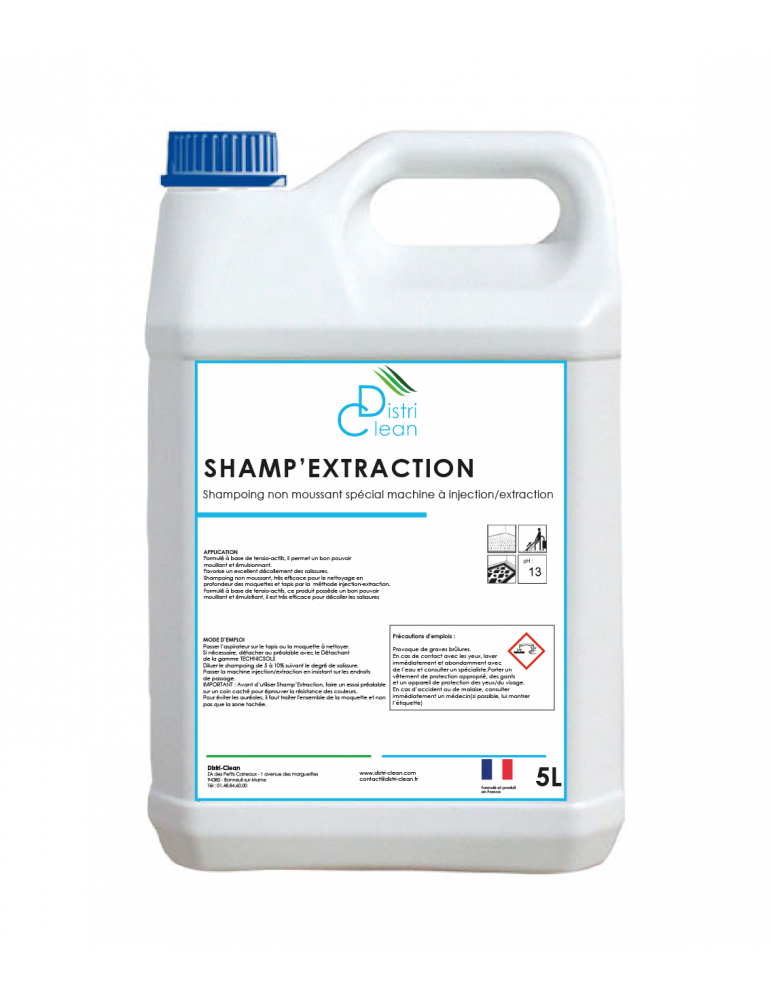 Shampooing Extraction non moussant -Bidon 5 Litres