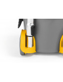 Fixation du manche de l'aspirateur à poussières jaune et gris de la marque Ghibli & Wirbel