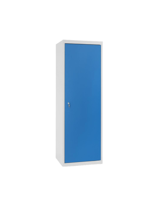 ARMOIRE MÉTAL 1 Porte - 1/2 penderie + 1/2 lingère - GRIS& BLEU - 448.8 - 